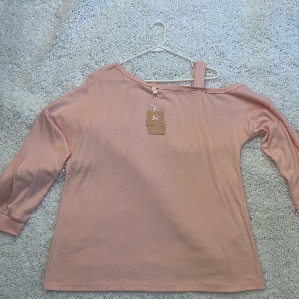 Jinkesi Pink Off The Shoulder / Cold Shoulder Long Sleeve Sweater, Size 2X , NWT - Picture 10 of 13